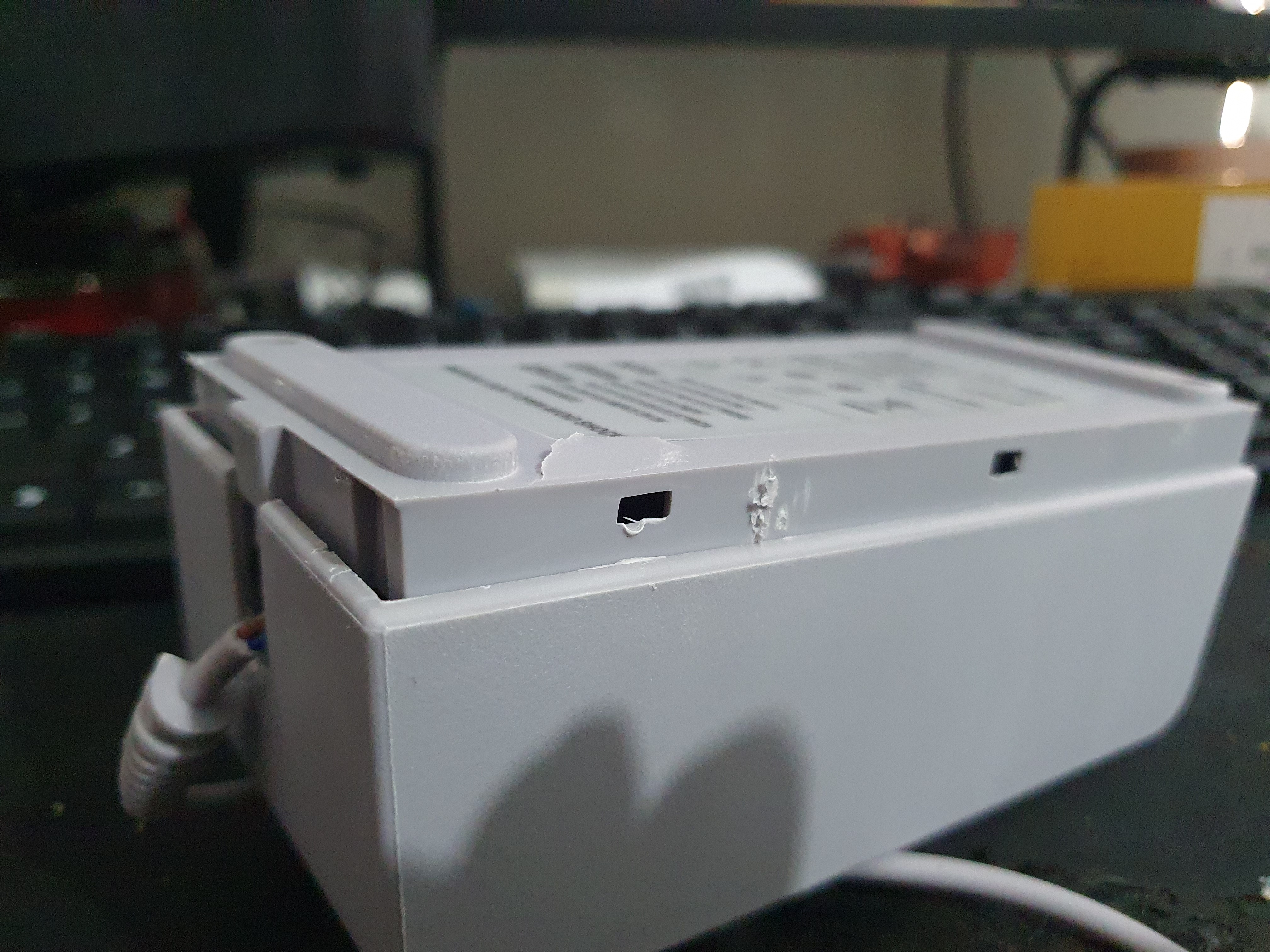 Brittle plastic that broke during dissasembly